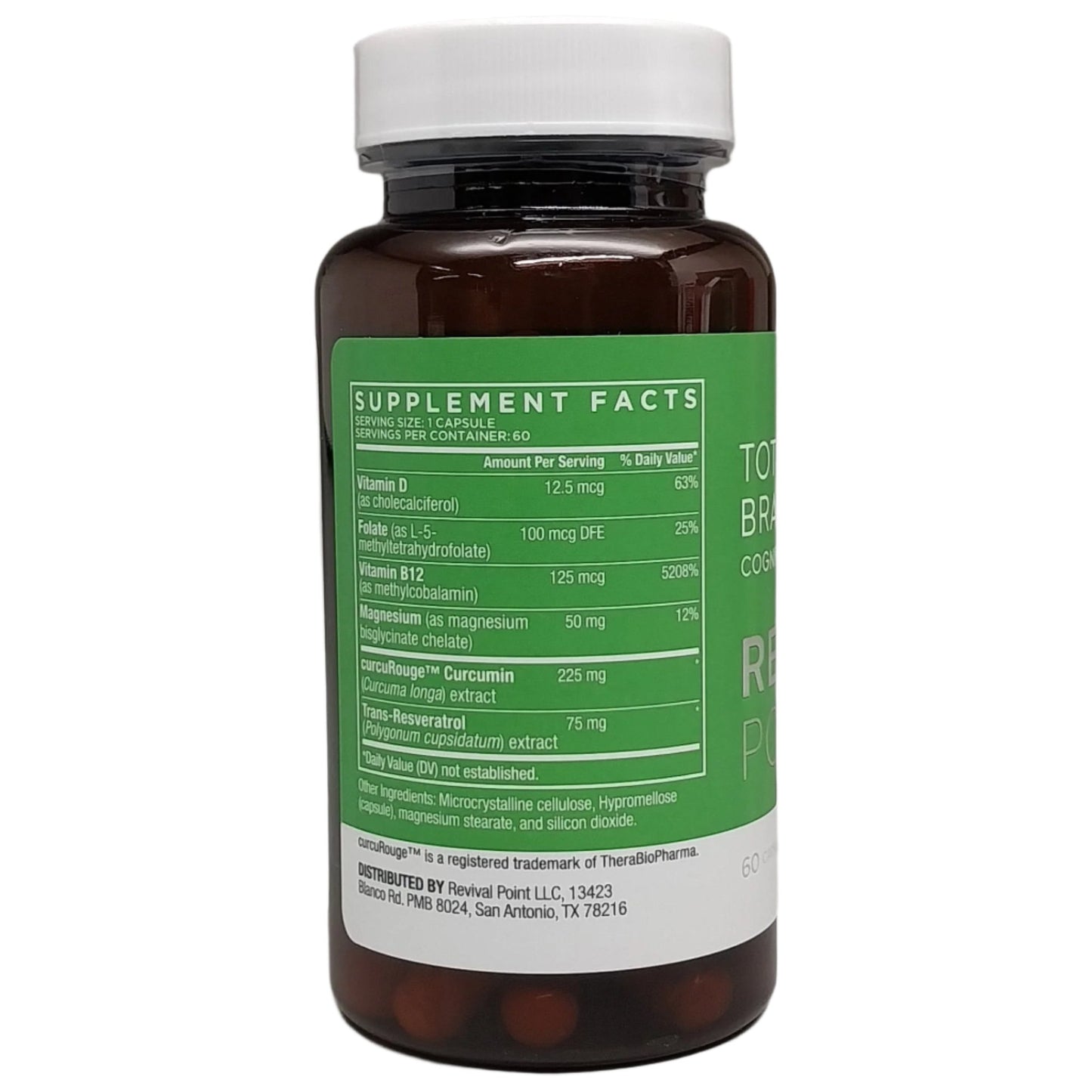Total Brain Boost Cognitive Support Dietary Supplement by Revival Point 60 ct. 06/25