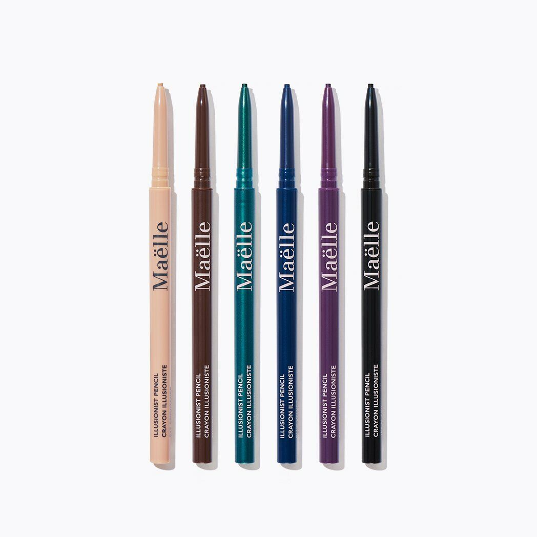 Maelle Illusionist Eye Liner Pencils- Six (6x) eyeliner shades in a reusable metal case