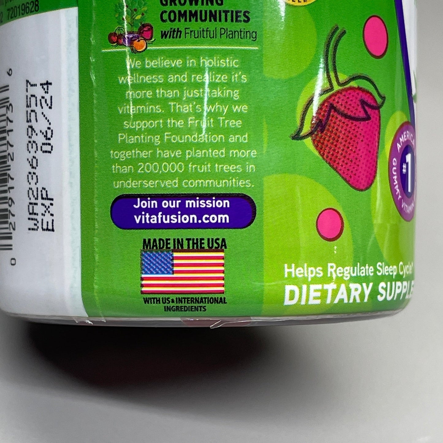 Melatonin Max Strength Gummies Strawberry 5 mg x100 ct. VITA FUSION - Closeout $3