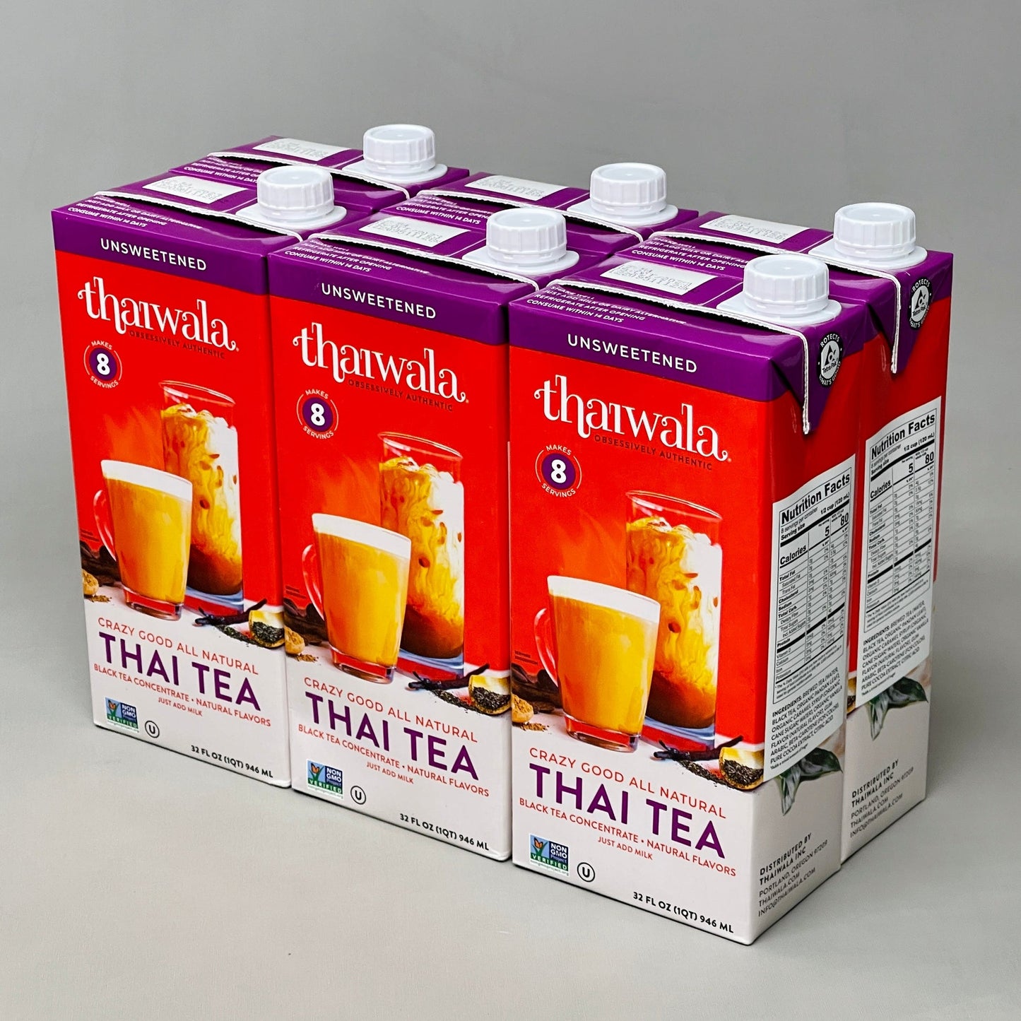 Thaiwala All Natural Thai Tea Black Tea Concentrate Unsweetened 32 FL OZ (1L)Shelf Stable (as-is) BB: 10/23