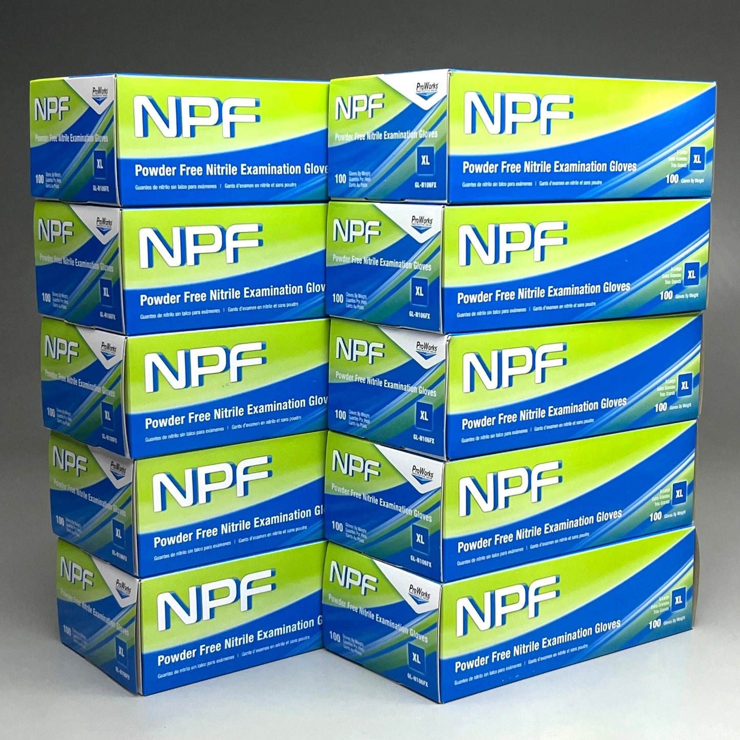 NPF 100ct Nitrile Powder Free Exam Gloves Sz XL Blue