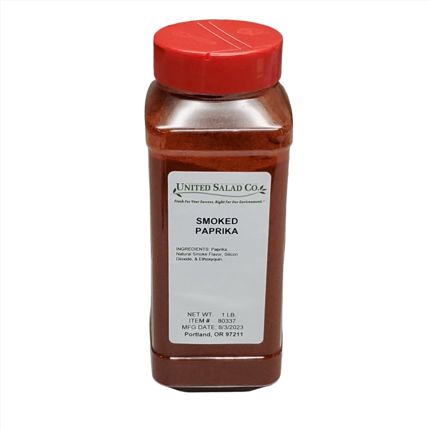 United Salad Co. Smoked Paprika 1 lb # 80337 Seasoning Spices Best By: 08/26