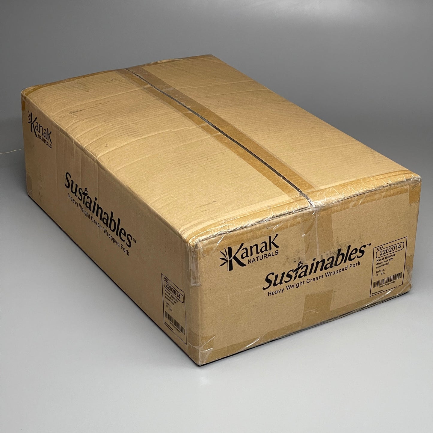 KANAK NATURALS Flexible Plastic Forks 7" 1000/ct Natural Sustainable Heavy Weight Individually Wrapped, Color: Cream Model: PC6200
