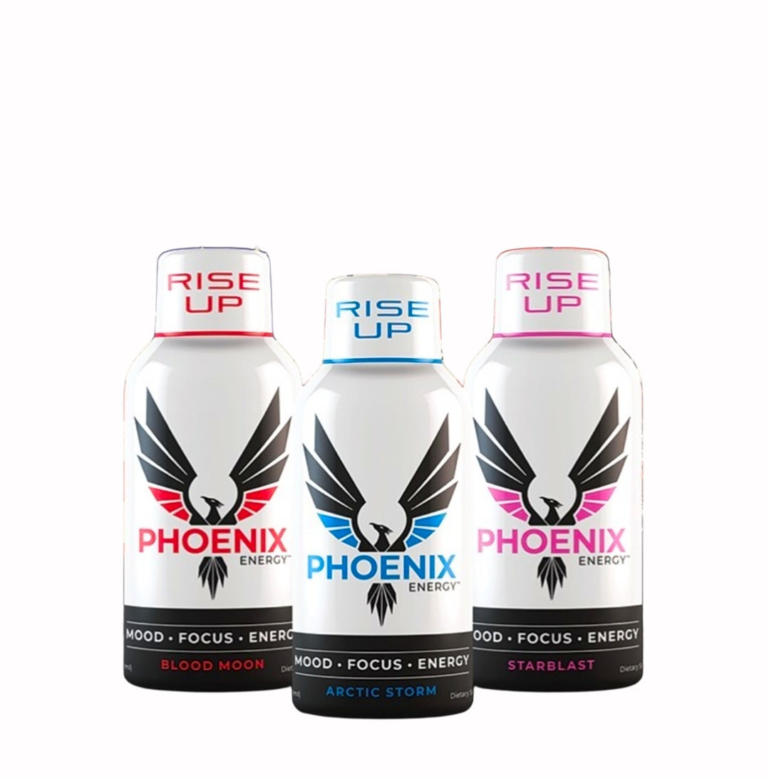 Phoenix Energy 2oz Shot 280mg Caffeine Mood Focus Energy Case of 12