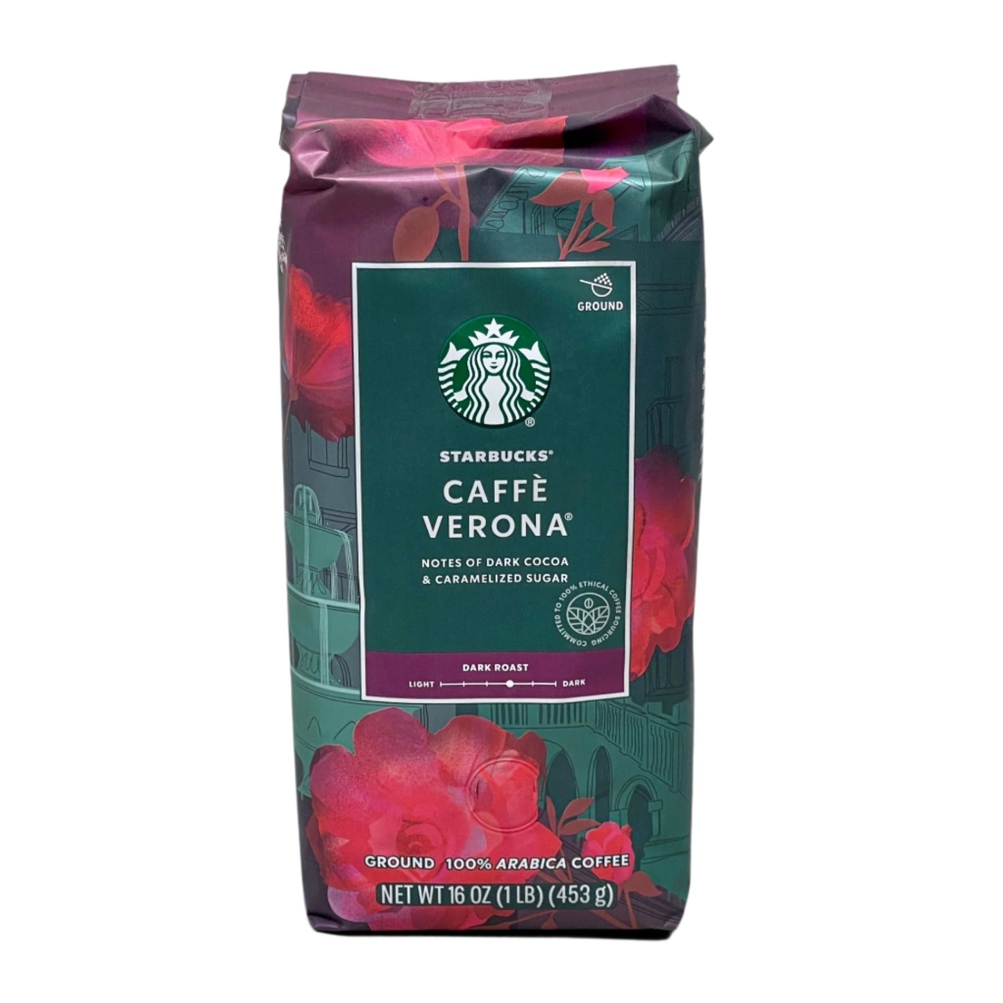 STARBUCKS Caffè Verona Dark Roast Ground Coffee 16 oz. Outdated - CLOSEOUT