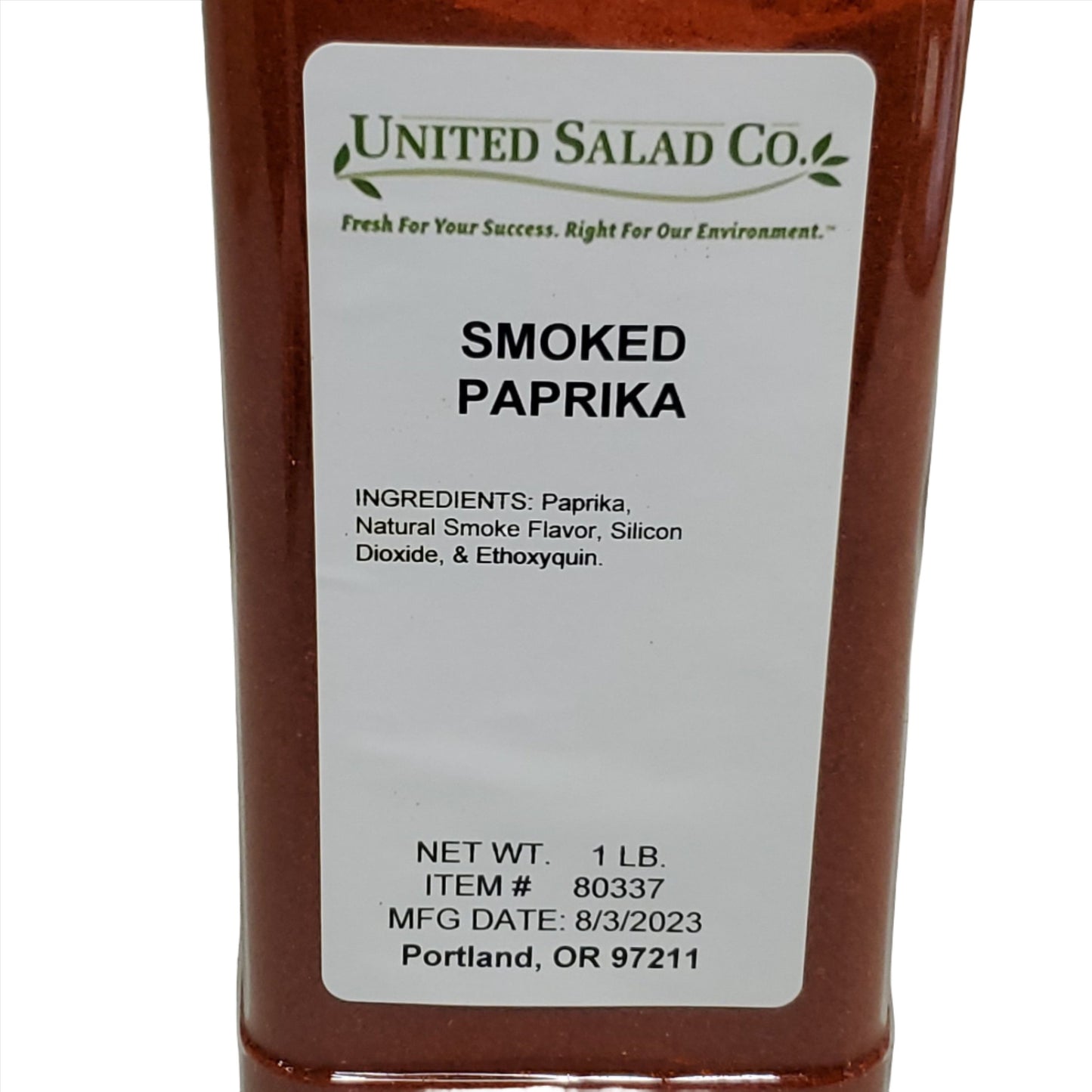 United Salad Co. Smoked Paprika 1 lb # 80337 Seasoning Spices Best By: 08/26