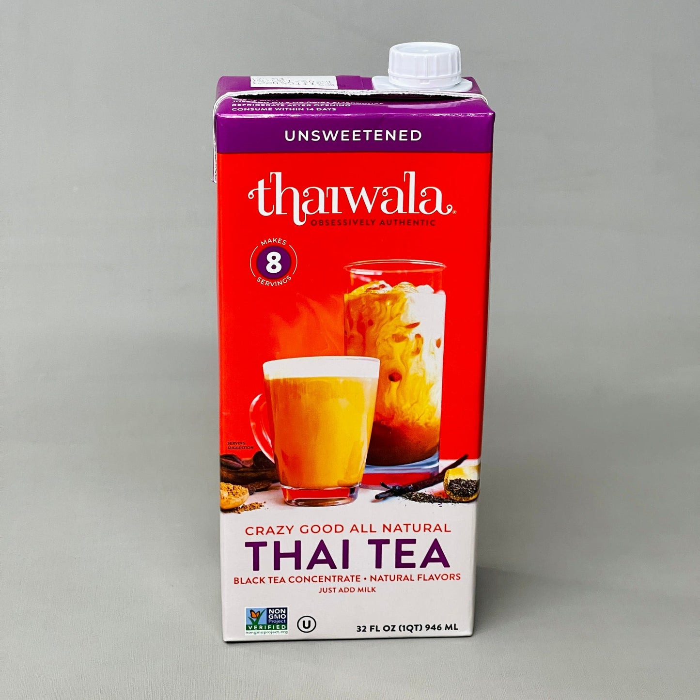 Thaiwala All Natural Thai Tea Black Tea Concentrate Unsweetened 32 FL OZ (1L)Shelf Stable (as-is) BB: 10/23