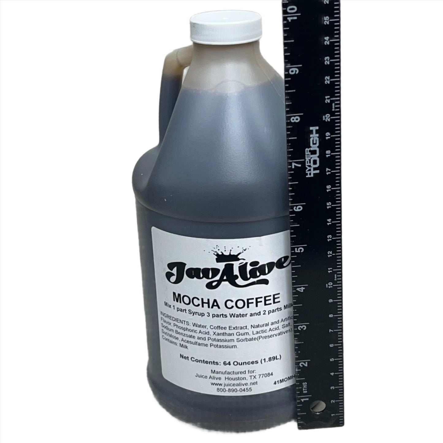 JavAlive Mocha Latte Coffee Concentrate Syrup 64 oz Hot or Cold Best By: 08/26