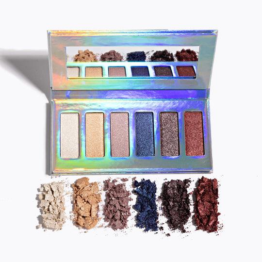 Maelle Soiree Eyeshadow collection - Illuminating, Bold Color - Six(6) Limited edition eyeshadow shades in a mirrored compact