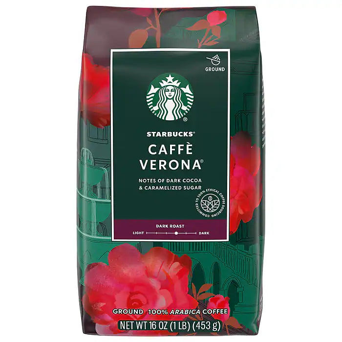 STARBUCKS Caffè Verona Dark Roast Ground Coffee 16 oz. Outdated - CLOSEOUT