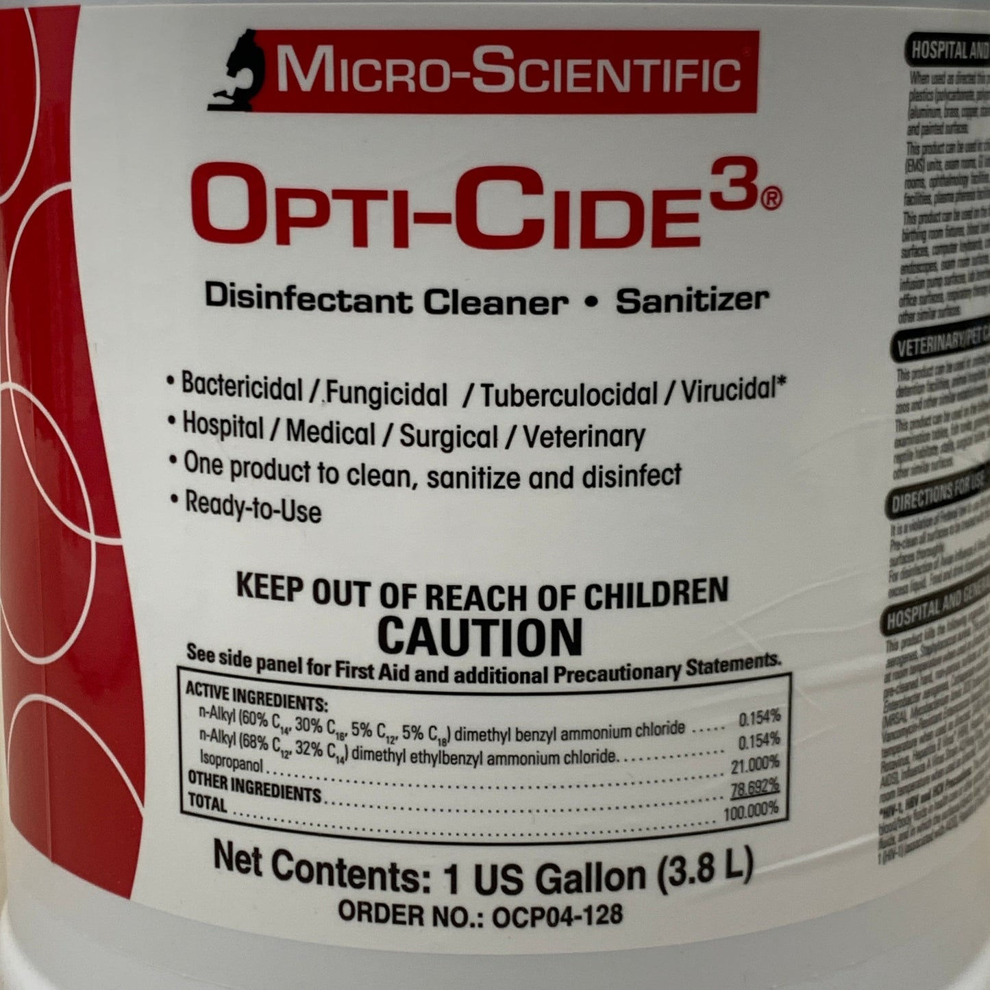 OPTI-CIDE3 Professional Grade Disinfectant Cleaner and Sanitizer 1 gal. # OCP04-128
