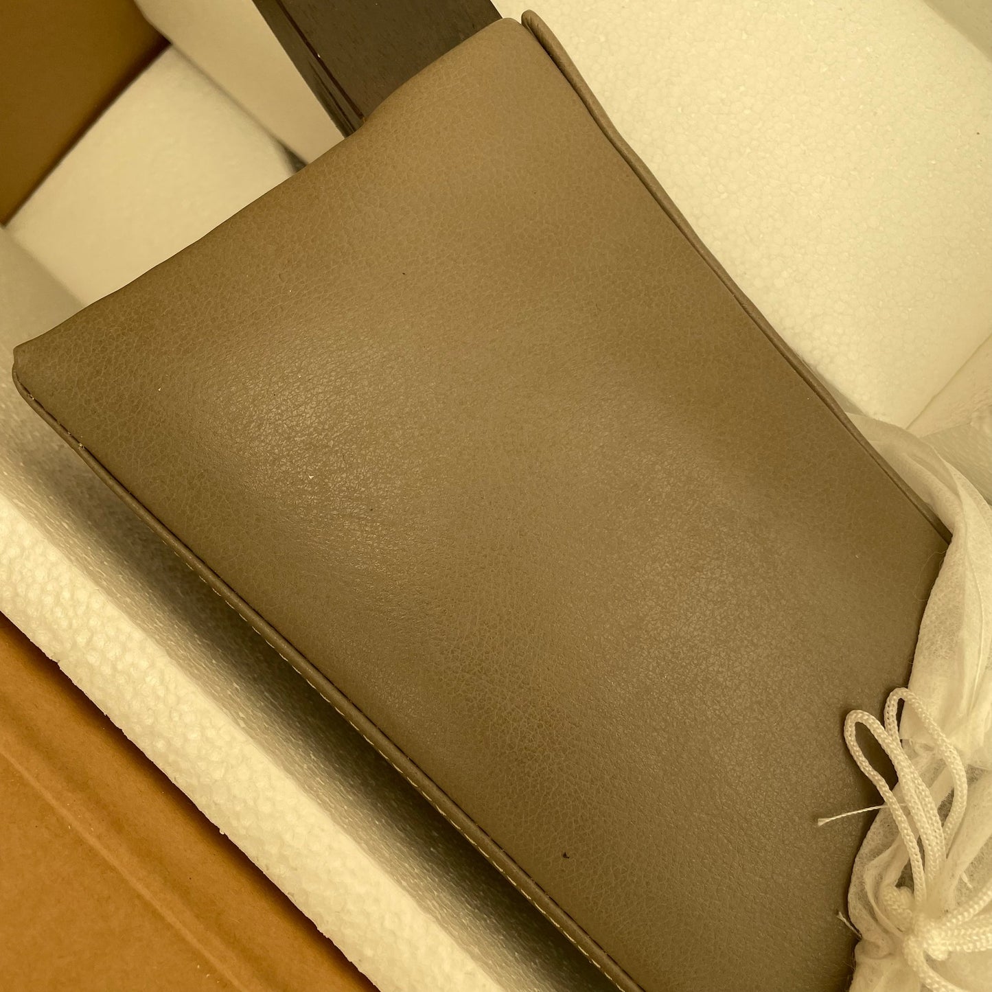 WEST ELM Willoughby Leather Dining Chair Color: Elephant Grey New/ As-Is