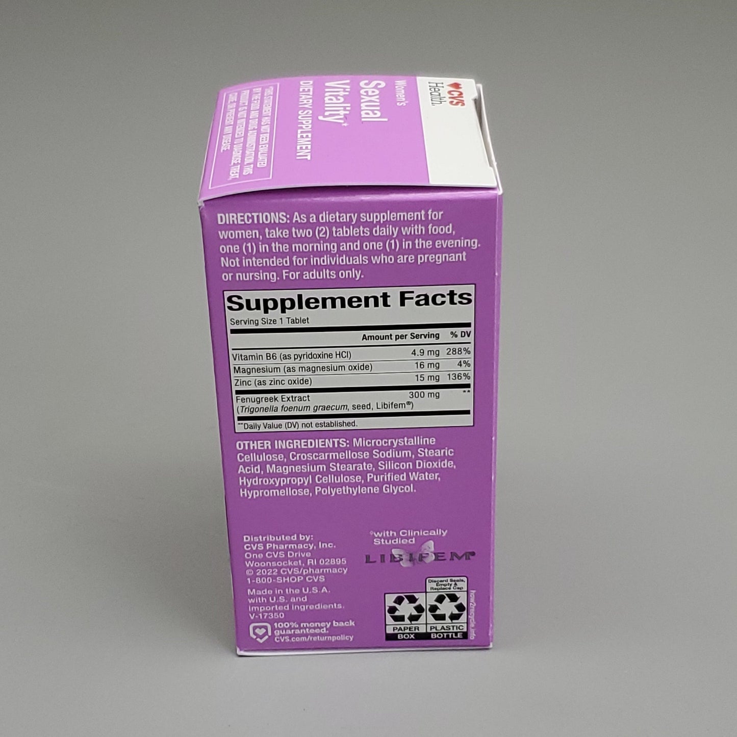 CVS HEALTH Women's Sexual Vitality Dietary Supplement 60 ct. #458714 5/24 Outdated - CLOSEOUT