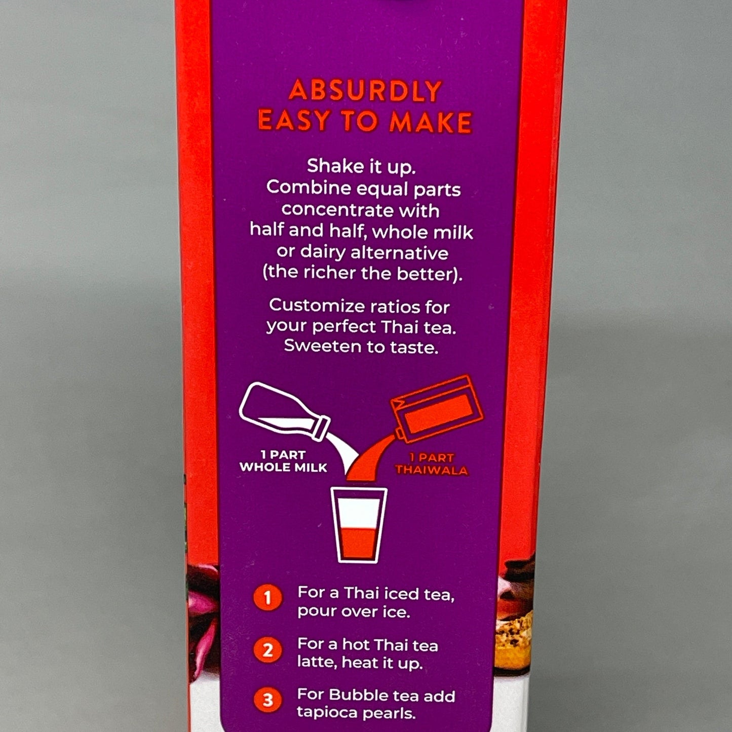 Thaiwala All Natural Thai Tea Black Tea Concentrate Unsweetened 32 FL OZ (1L)Shelf Stable (as-is) BB: 10/23