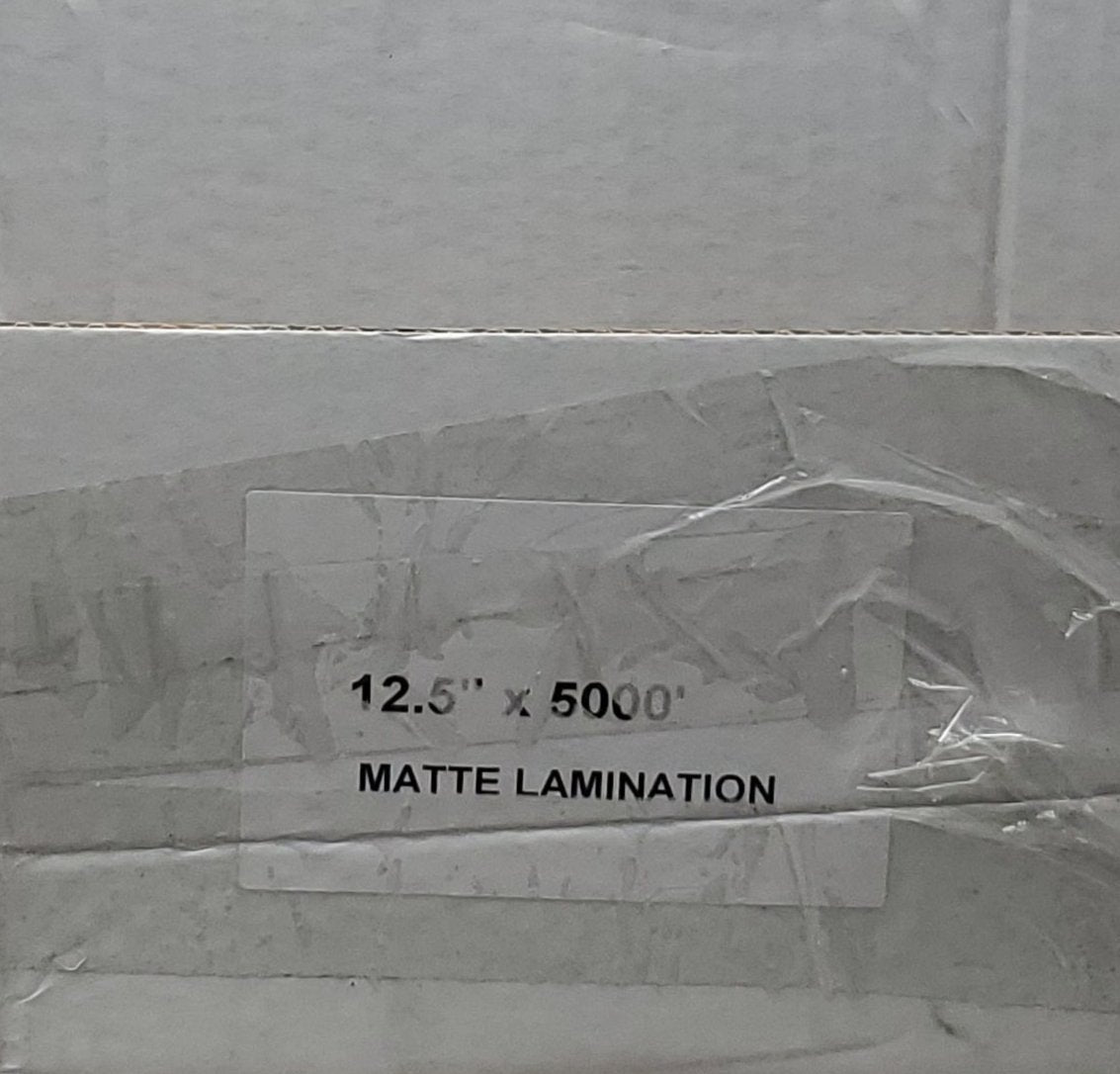 Professional Grade Matte Laminating Film Low Melt PET 5mil. 12.5" x 5000' 3" core