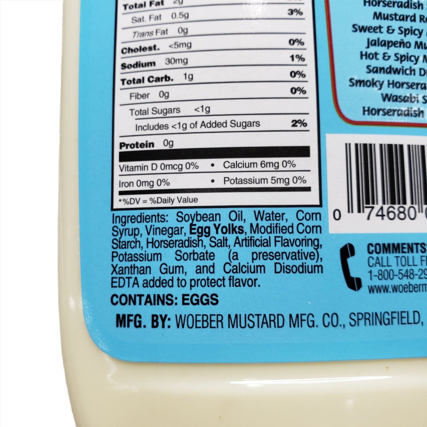 Woeber's Horseradish Sauce, Sandwich Pal 16 oz 6x/ Case Best By: 10/23