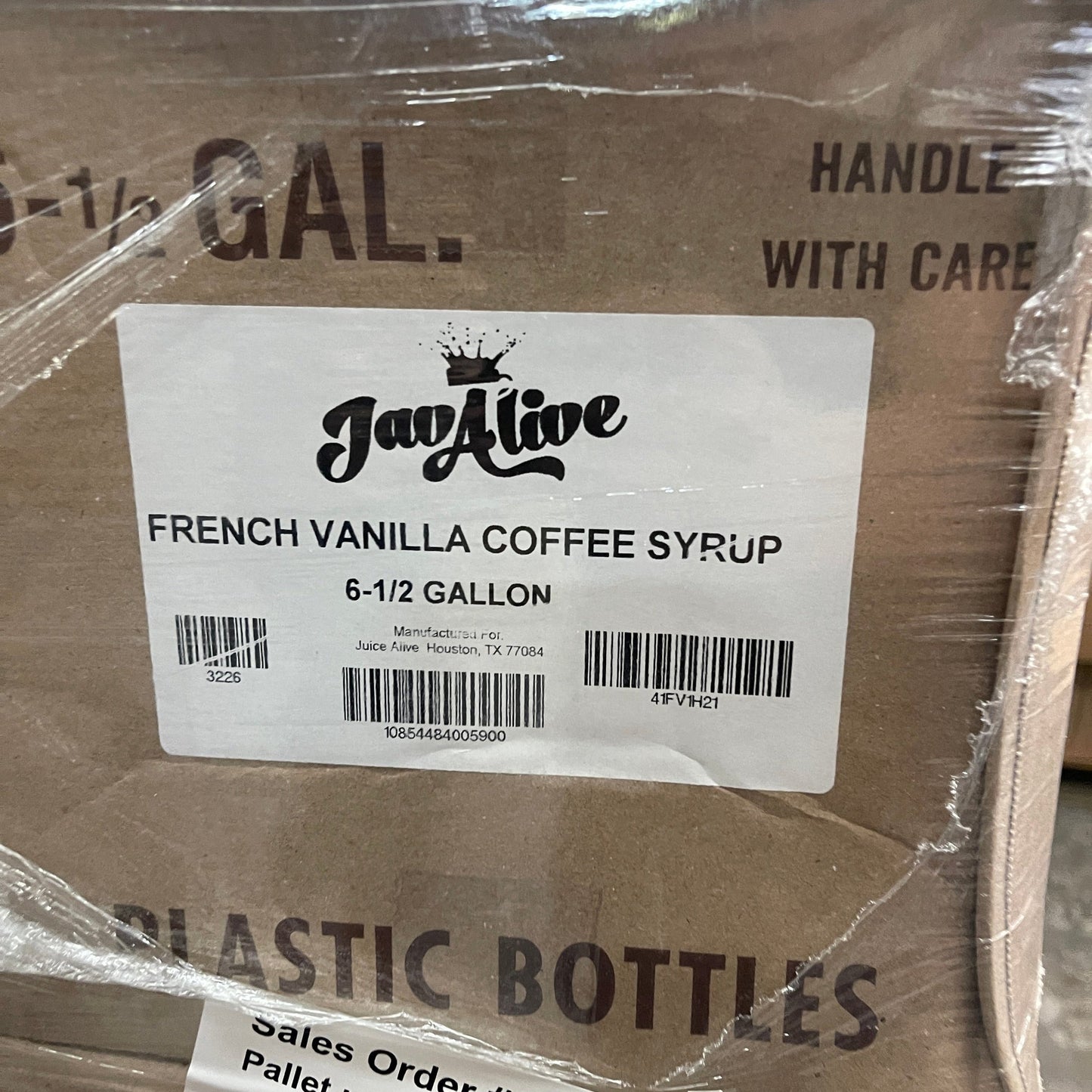 JavAlive French Vanilla Coffee Concentrate Syrup 64 oz Hot or Cold Best By: 08/26