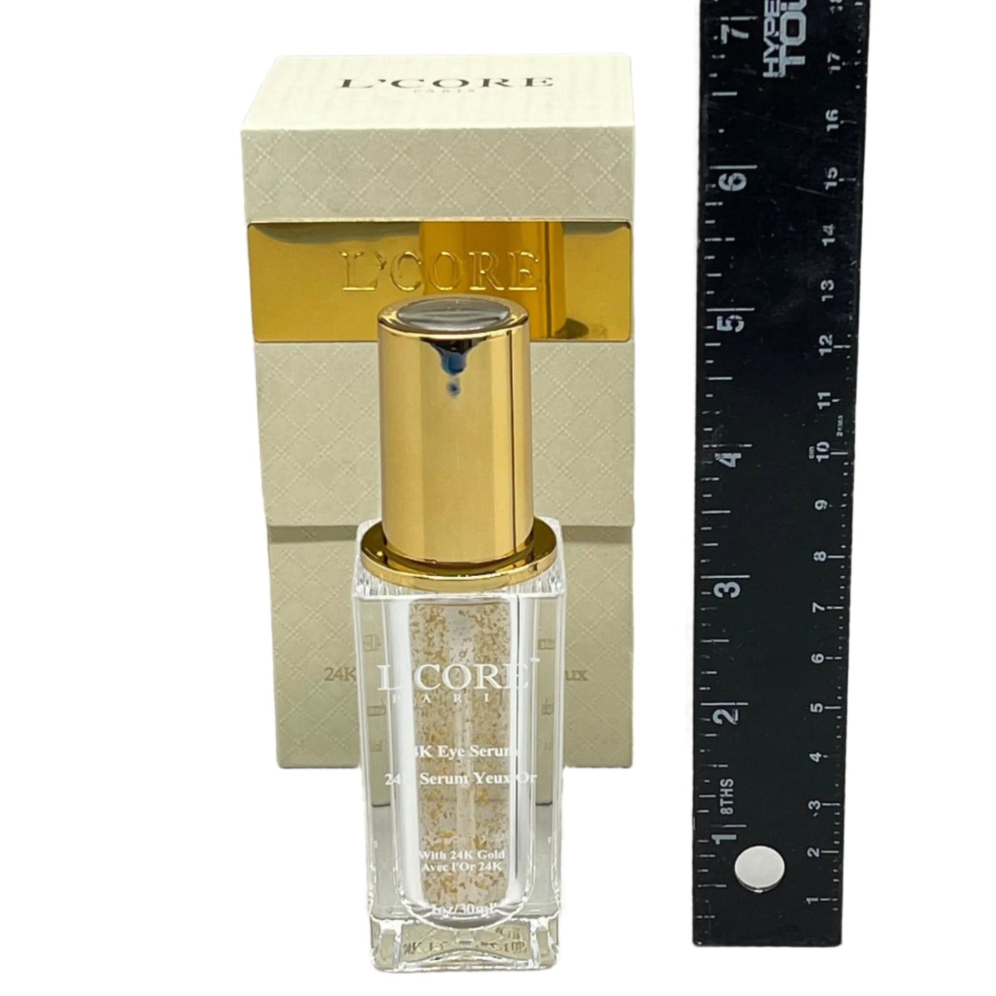 L'CORE Paris 24K Gold Hyaluronic Acid Eye Serum - Hydrates Protects Reduces Fine Lines Wrinkles Dark Circles - CLOSEOUT