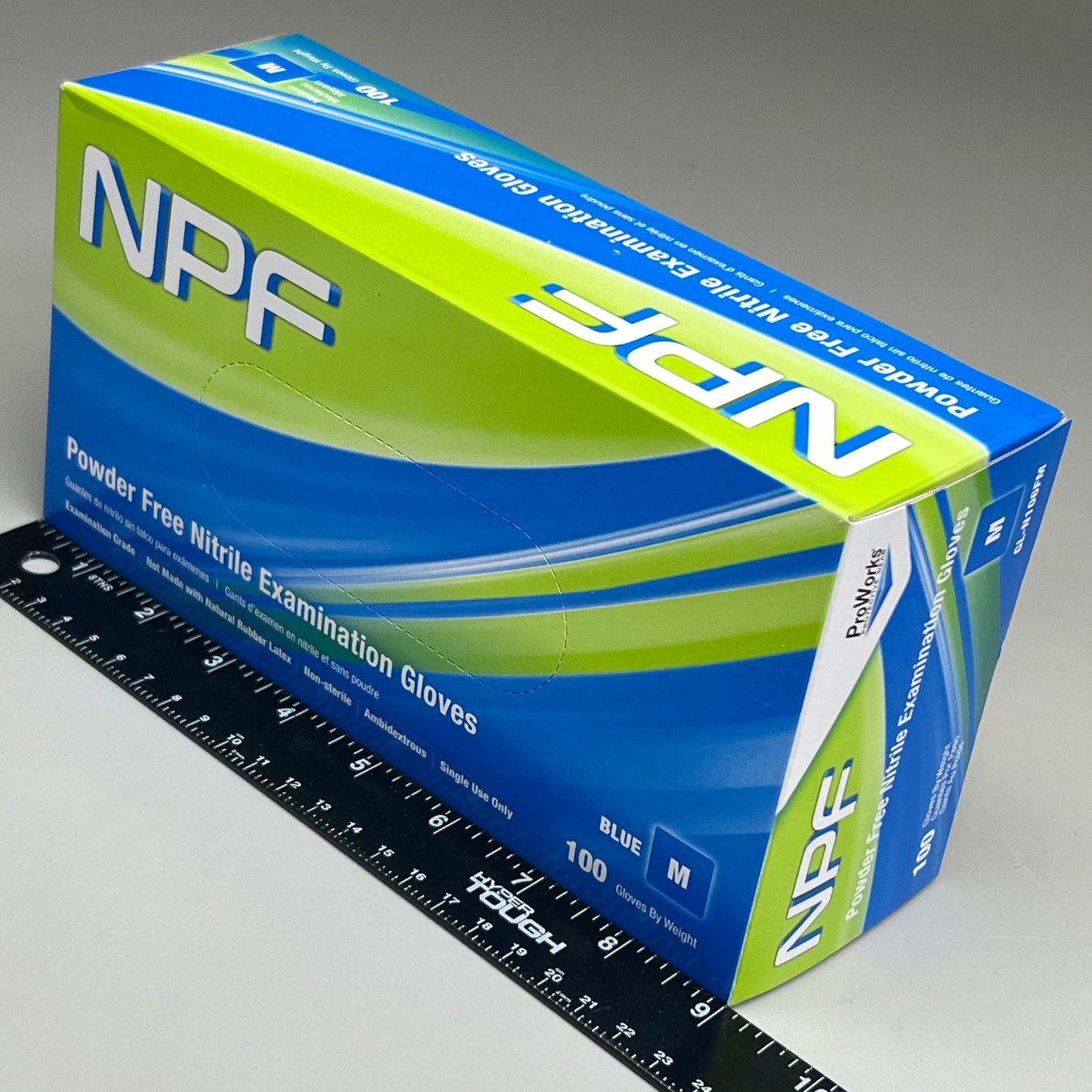 NPF 100ct Nitrile Powder Free Exam Gloves Sz M Blue