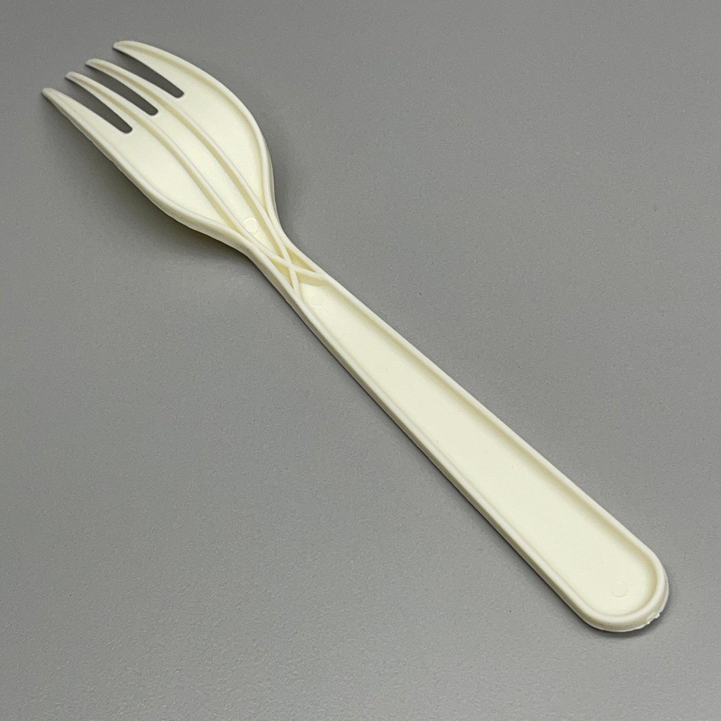 KANAK NATURALS Flexible Plastic Forks 7" 1000/ct Natural Sustainable Heavy Weight Individually Wrapped, Color: Cream Model: PC6200