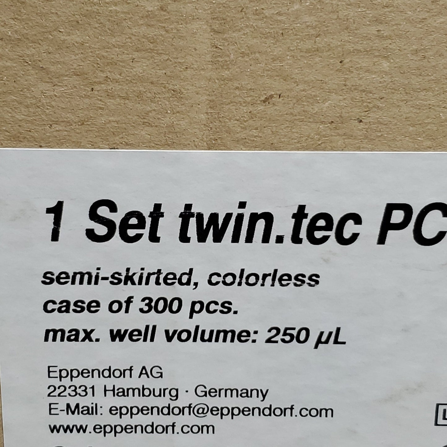 EPPENDORF AG Twin.Tec Microbiology PCR Plates 250 uL Semi-Skirted Colorless Case, 300x ct., #951020600