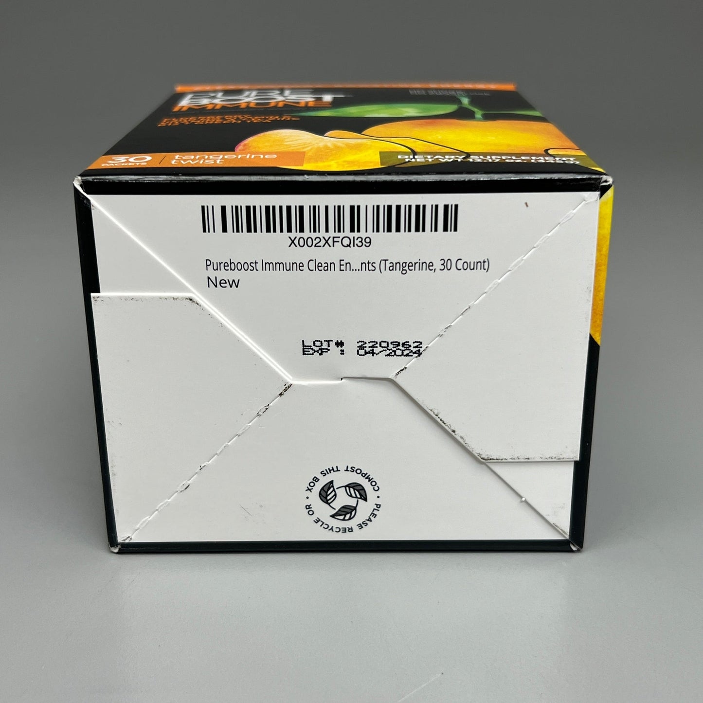 PUREBOOST IMMUNE Clean Antioxidant Energy Drink Mix, Tangerine Twist, 30 pcs 12.17 oz Best By: 4/24