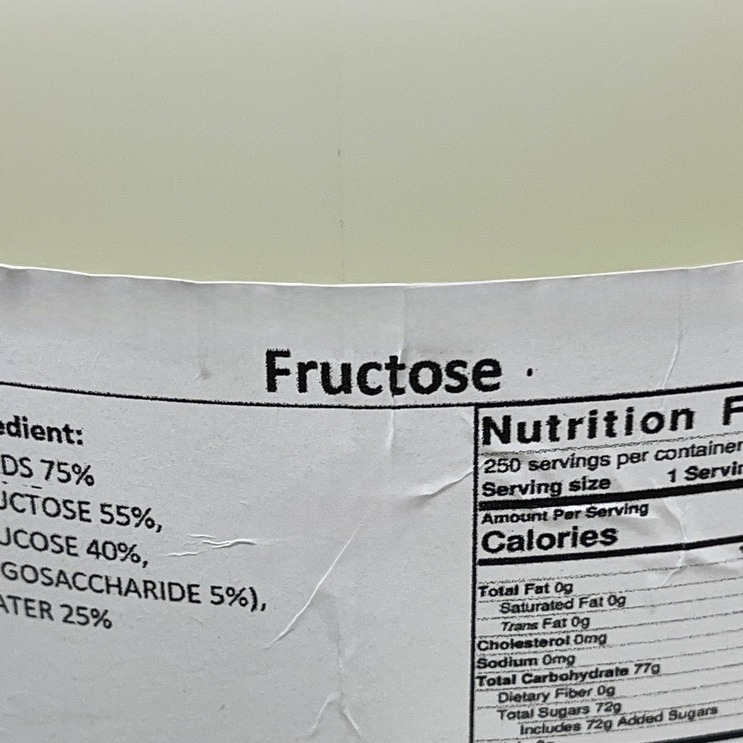 Oct Trading Liquid Fructose - 25kg Drum / 55 lbs. Shelf Stable (as-is)