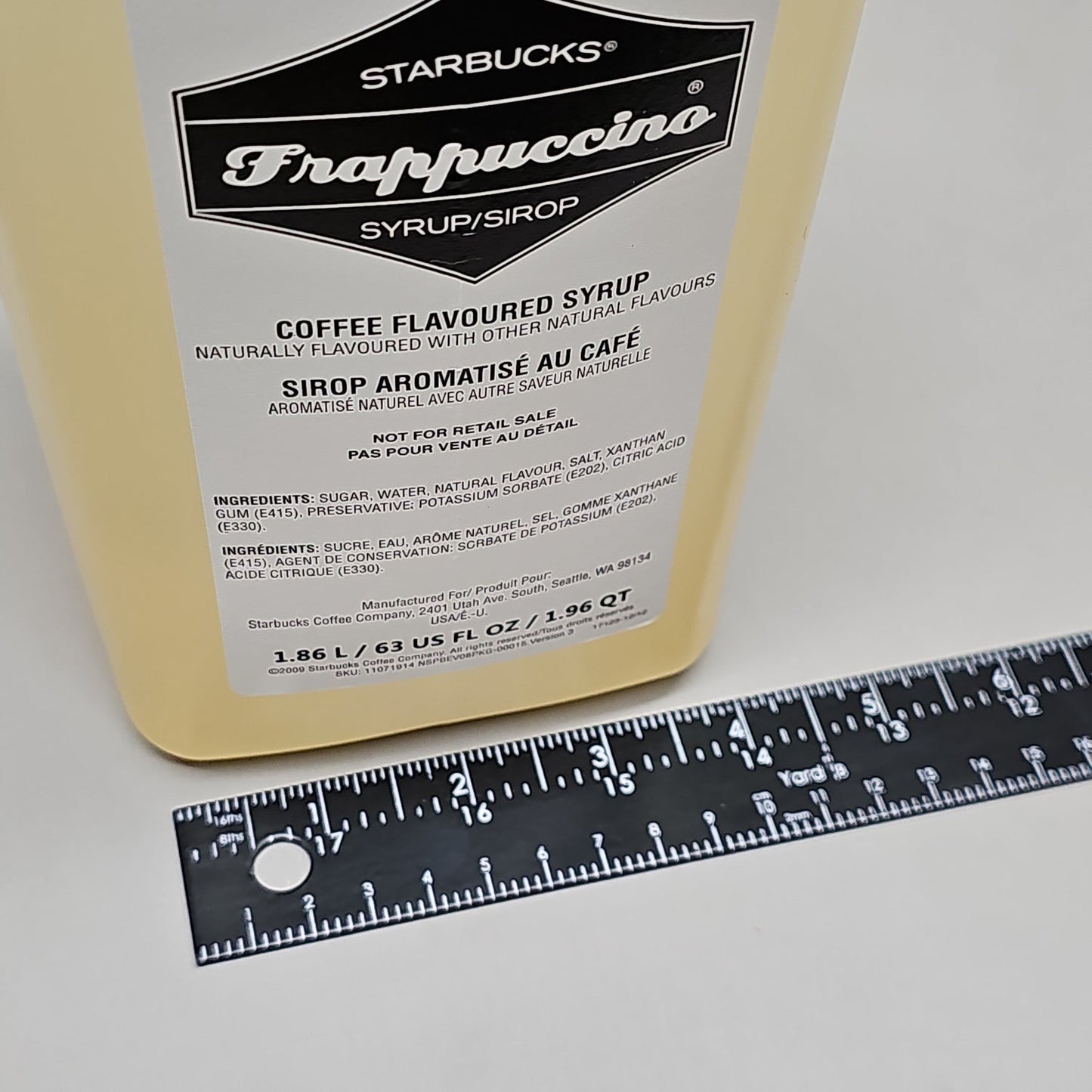 STARBUCKS Frappuccino Syrup COFFEE Flavored Syrup - 1.86 L Shelf Stable (as-is) Best By: 5/24