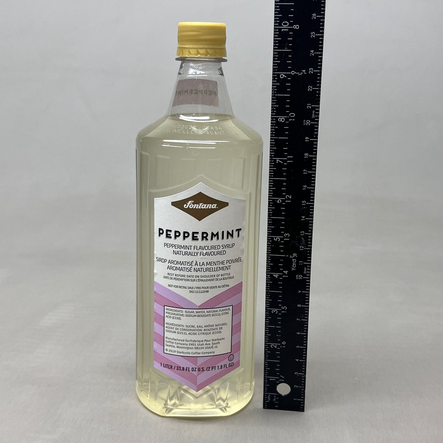 STARBUCKS Fontana Peppermint Syrup 33.8 fl oz Shelf Stable (as-is) Best By: 03/24
