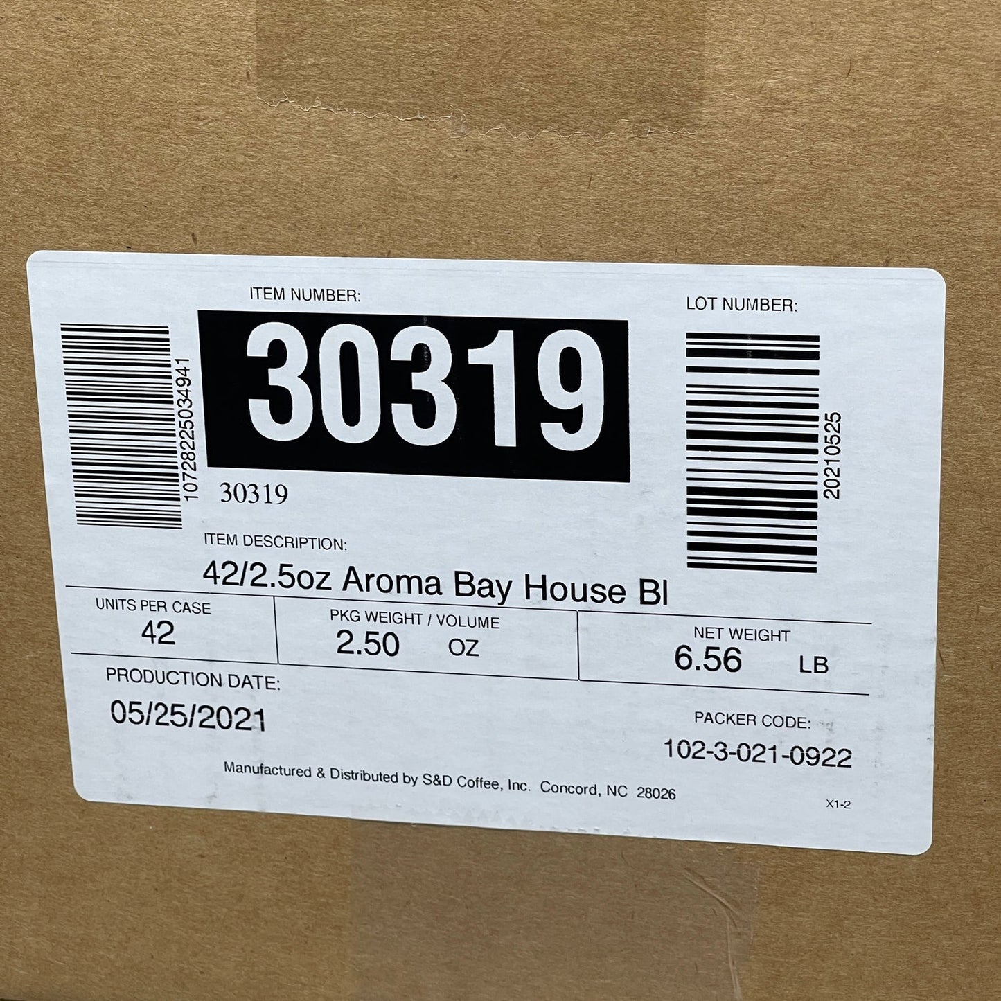 S&D COFFEE Aroma Bay Cafe Medium Roast Coffee House Blend 50-rePACK 2.5 oz Shelf Stable (as-is)