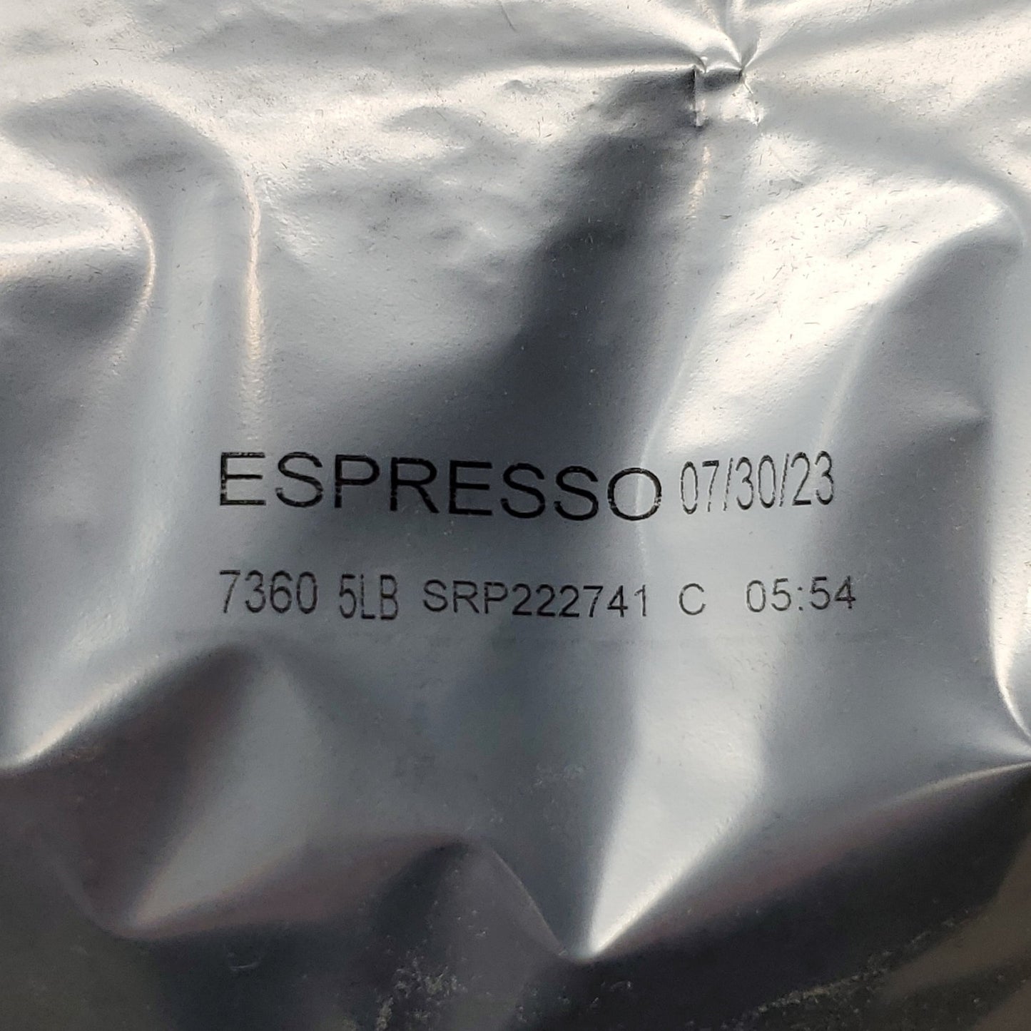 STARBUCKS Espresso Coffee Whole Bean, Shelf Stable Size: 5 lb bag Best By: 02/24