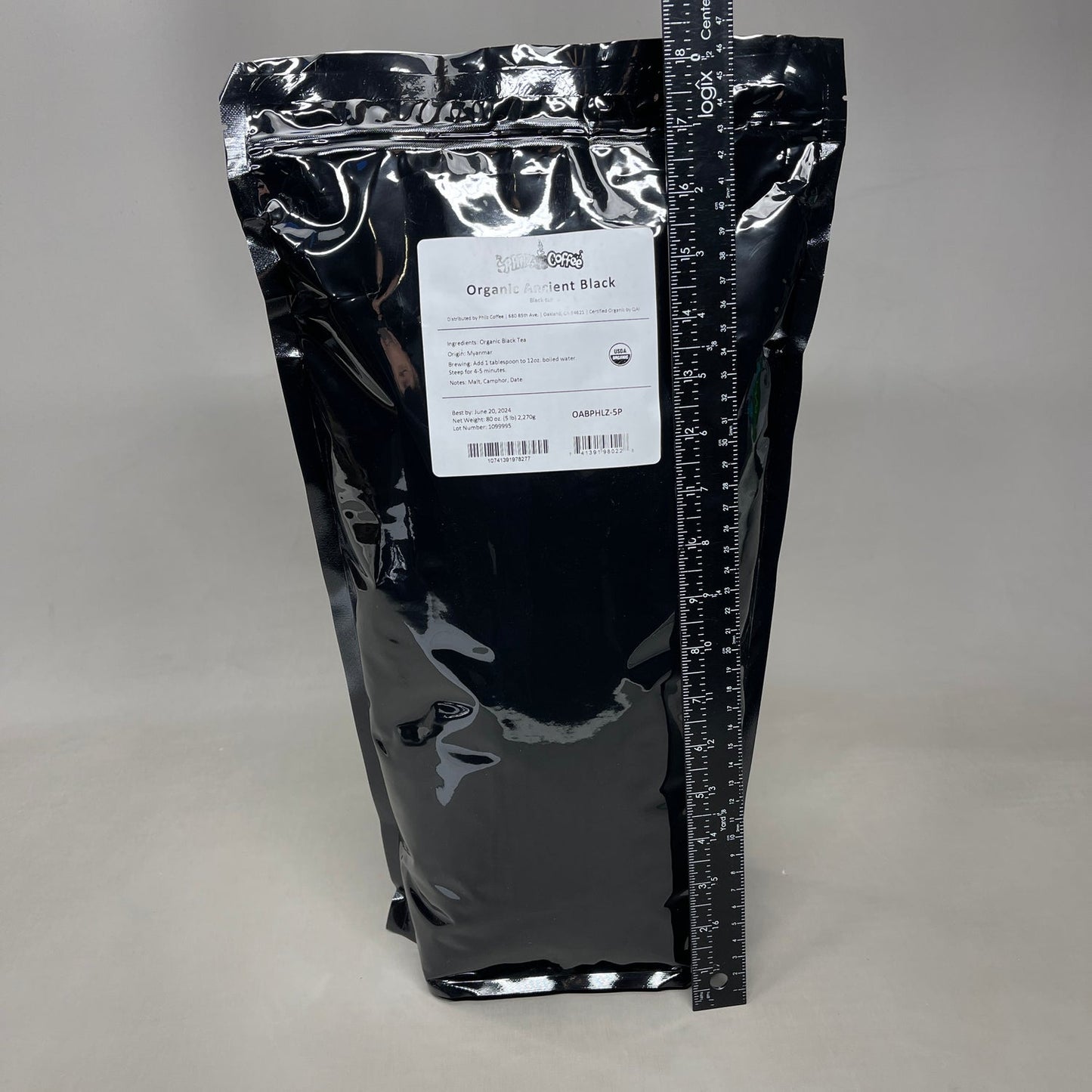 PHILZ COFFEE Organic Ancient Black - Black Tea Loose Leaf 5 Lb., Shelf Stable
