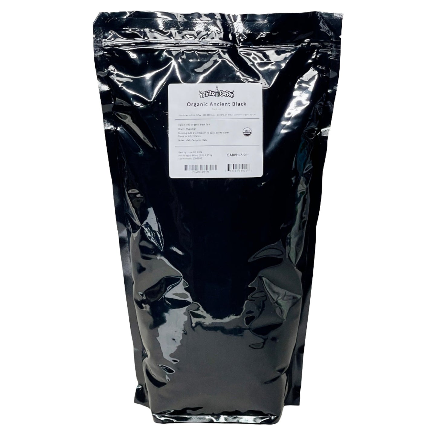 PHILZ COFFEE Organic Ancient Black - Black Tea Loose Leaf 5 Lb., Shelf Stable