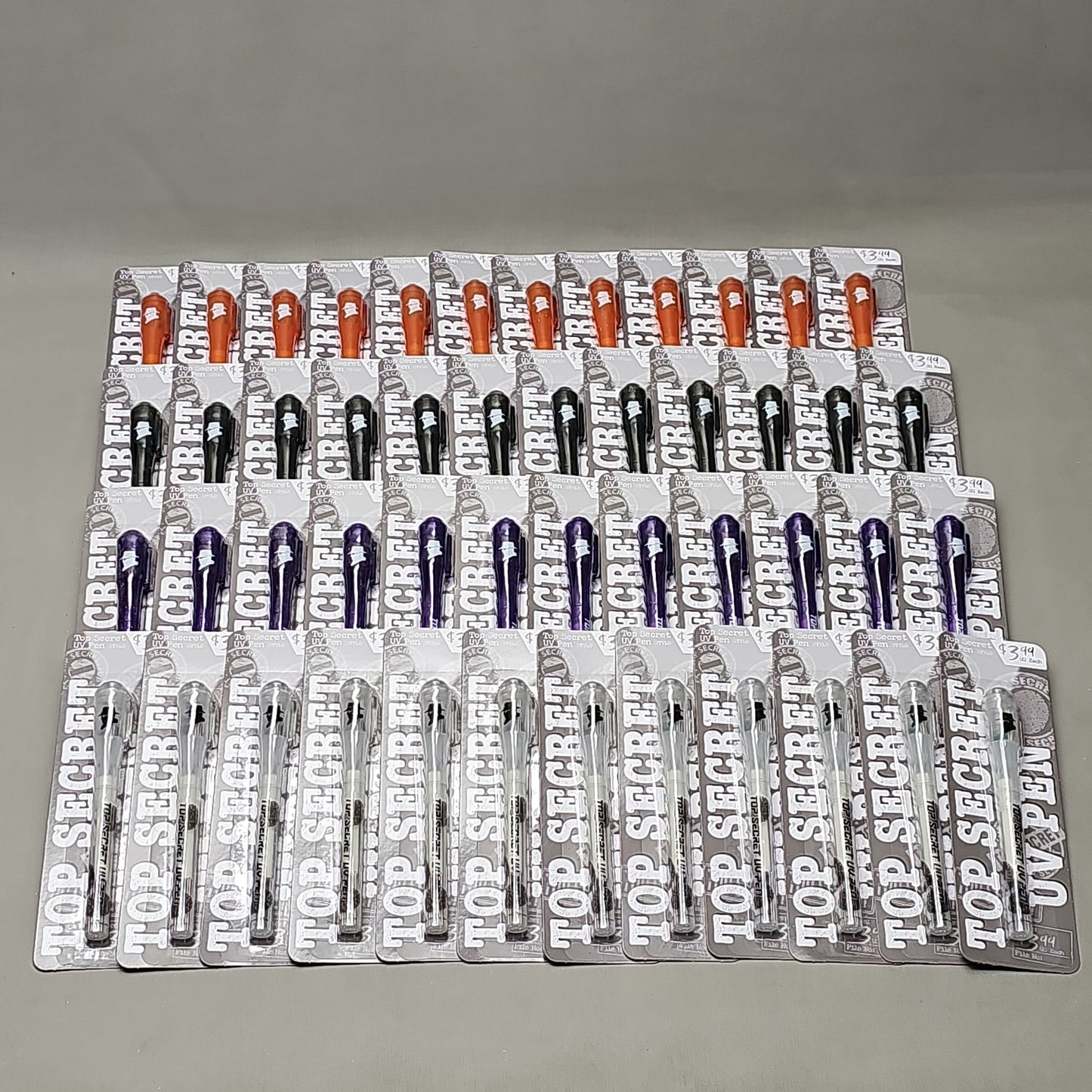 SCHOLASTIC Top Secret Pen Writing Glows under UV/ Black Light on Pen Stylo (Orange, Purple, Black, White) hi