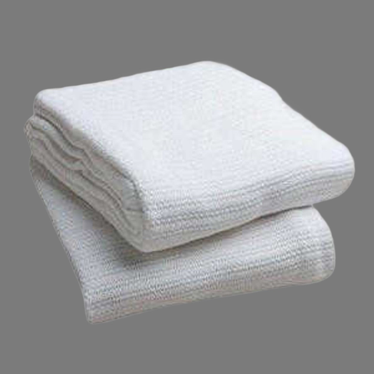 KSE Warehouse Open Weave Thermal Blankets 100% Cotton 66"x 90" 2.0 lb/ ea White #BT669020