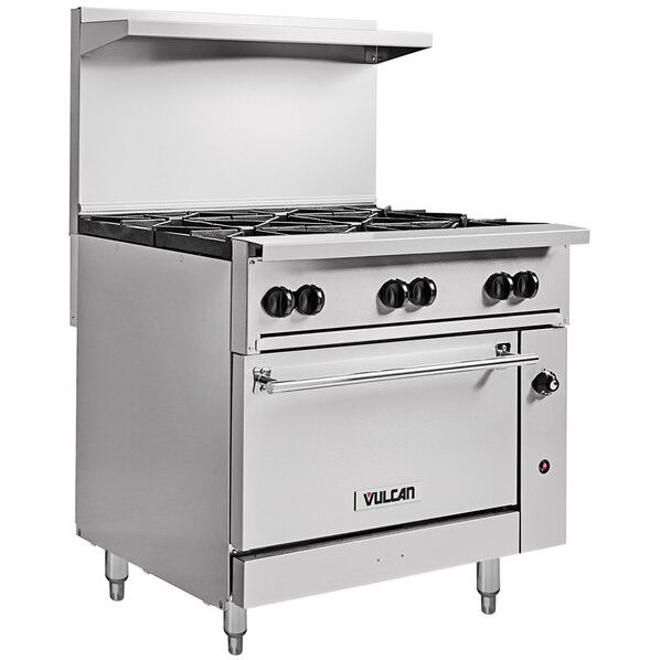 36-inch Commercial Oven Natural Gas Range with 6 Burner-211,000B.T.U