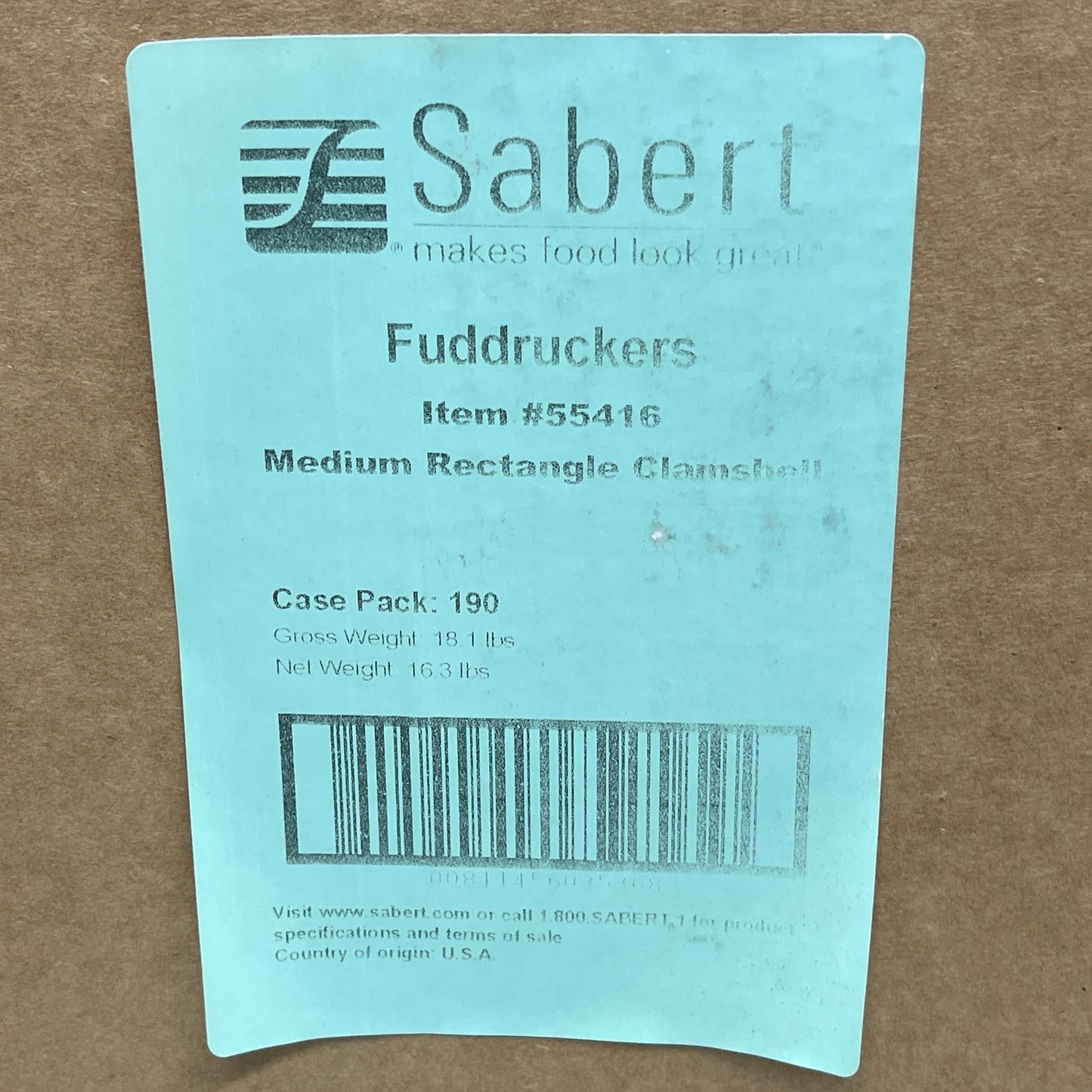 FUDDRUCKERS Rectangle Clamshell Food Containers 190 ct. Medium 9.5"x7"x3.5" Branded #55416