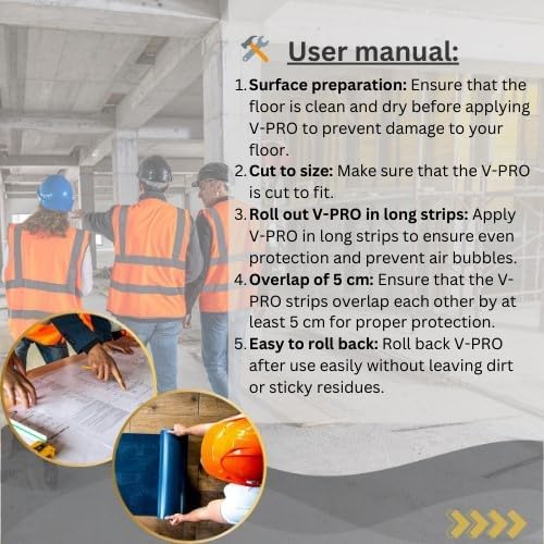 V-PRO Ultimate Floor Protection Board - High Durability Contractor Flooring Cover - Anti Paint, Durable, Waterproof Floor Covering - Ideal for Construction, Renovations, Moving and Events