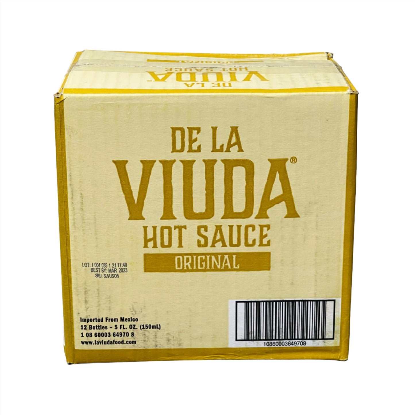 DE LA VIUDA Original Hot Sauce w/ Arbol Chili Peppers 5 fl oz 12 ct. Best By: 03/23