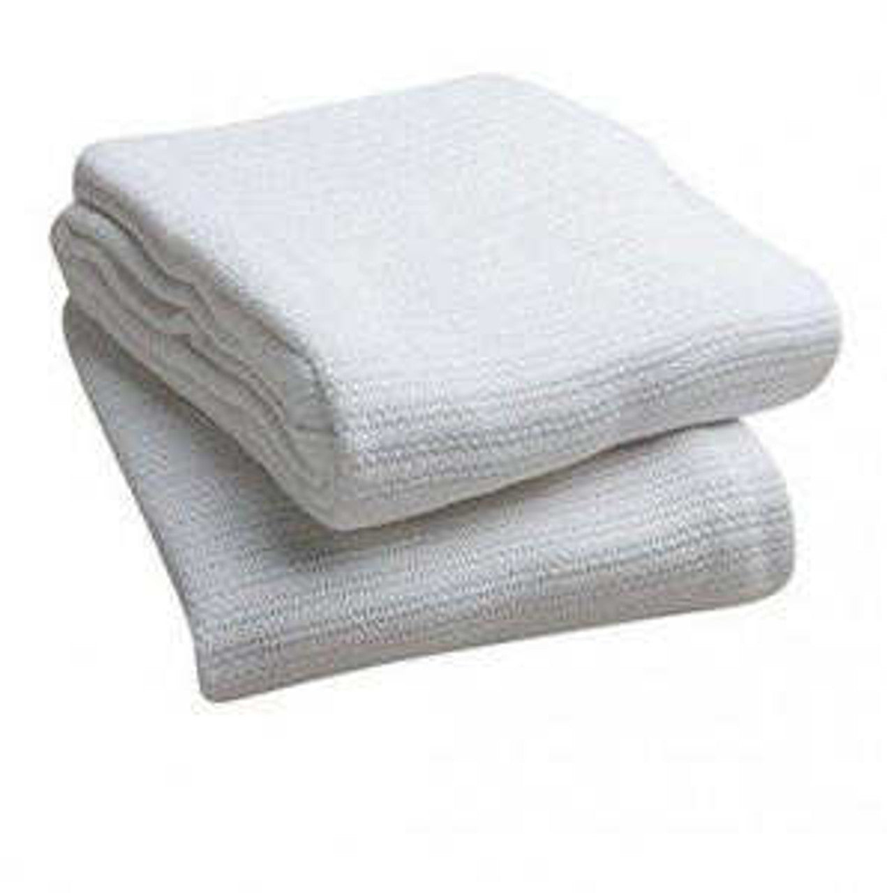 KSE Warehouse  Open Weave Thermal Blankets 100% Cotton 66"x 90"  2.0 lb/ ea  White  #BT669020