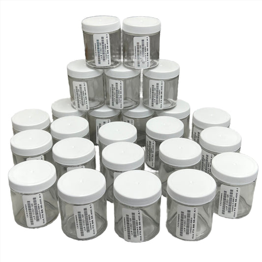 C&G Scientific Containers 24 ct 4 oz (120 ml) Clear w/ 58-400 PTFE Lined Cap Bottles w/ A1 Wash Protocol, Barcoded with Sample Labels Included Model: LFS004200000