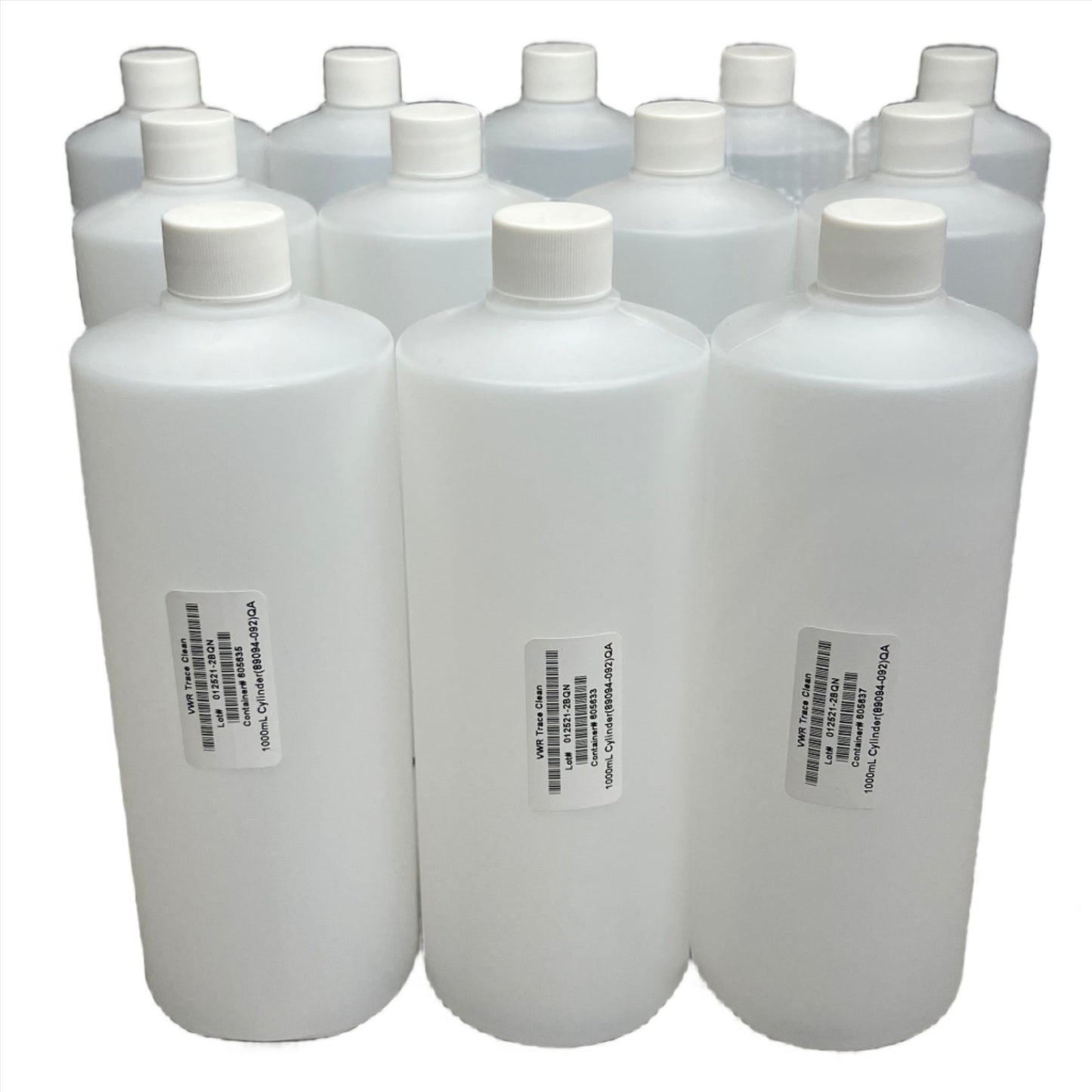 VWR TraceClean Cylinder Bottles 1000mL 12 ct. Natural #89094-092