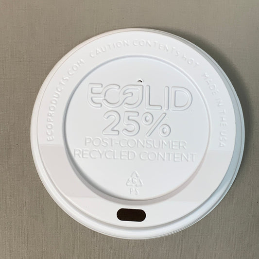 ECO-PRODUCTS  Strawless Hot Cup Lids Compostable for 10-20 oz White 1000 pcs.