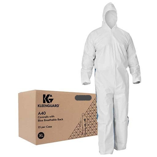 Kleenguard Protective Clothing Medium A40 Coveralls Breathable Back White / Blue #42119