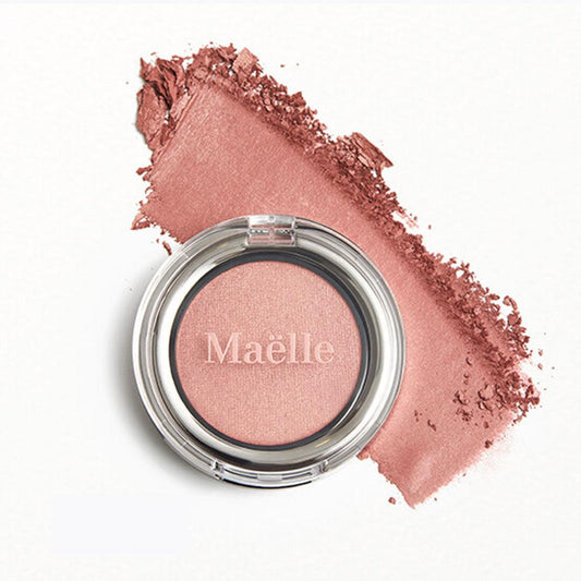 Maelle GOLDEN HOUR BLUSH Single — Subtle Pink shade is infused with Buttery Brown Bronzing Highlights - Blush/ Bronzer Powder - Shimmer Blush Bronzer Single - Makeup Cosmetic