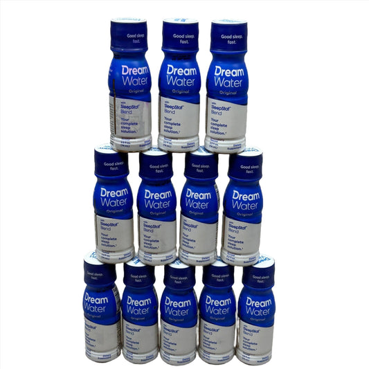 DREAM WATER Sleep and Relaxation Shot Case 12x ct. Snoozeberry Flavor 2.5 fl oz Best By 9/23 As-Is Model: 70112.12.2.1