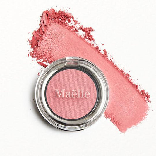 Maelle SUNDOWN BLUSH - Single - Matte Rose Shade, Golden Sunset Shimmer - Blush Powder Highlighter Makeup Single