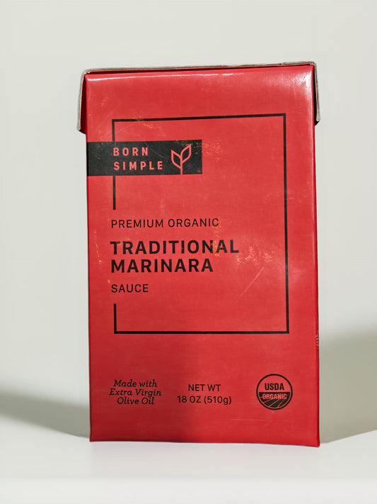 Born Simple Premium Organic Pasta Sauce Traditional Marinara 18oz