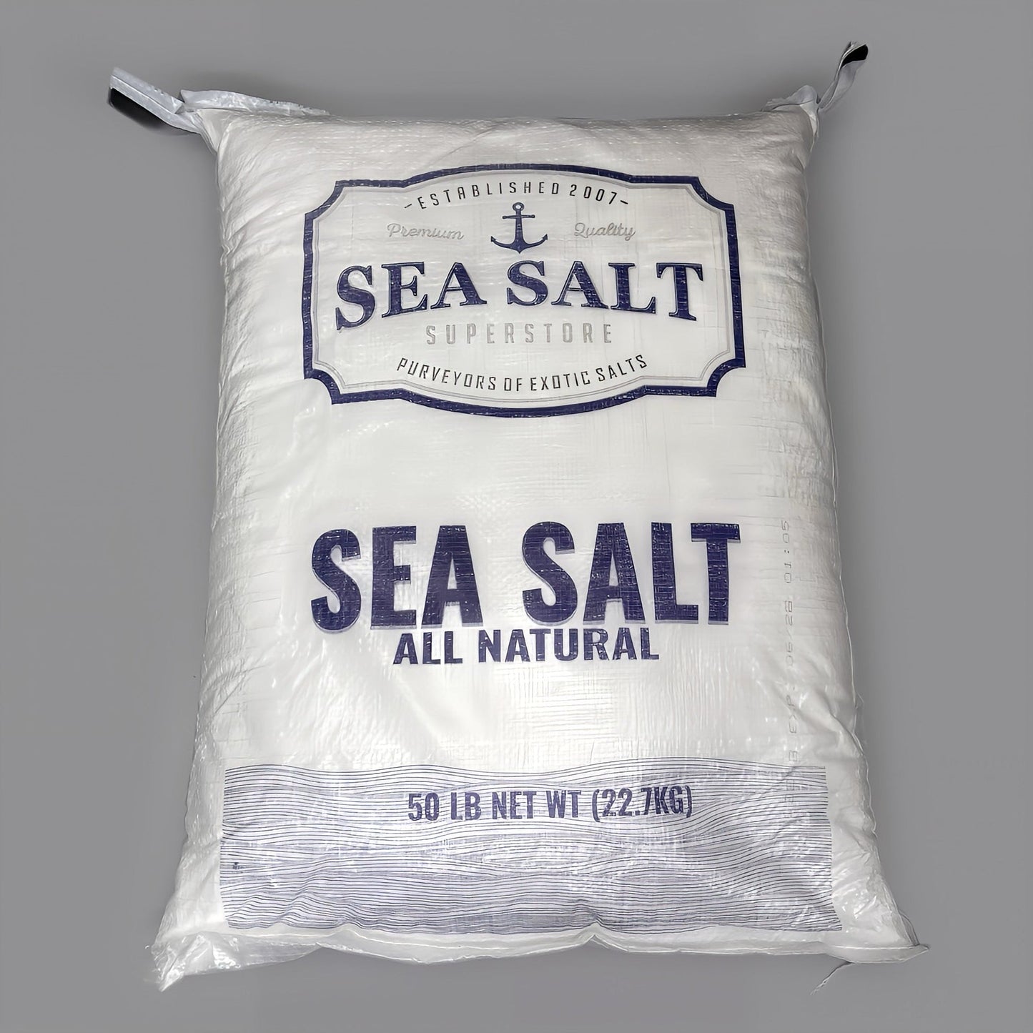 SEA SALT - 50 lbs Non-Iodized, Kosher, Fine Grain Sea Salt for Commercial Use, Food Grade, No Additives, 99.9% Purity