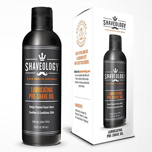 Lubricating Pre-Shave Oil by Shaveology - All Natural Ingredients - All Skin Types - Prevents Razor Burn, Rashes, Bumps and Ingrown Hairs